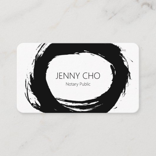 Dicke schwarze Tinte Farbring Notary Modern Einfac Visitenkarte (Vorderseite)