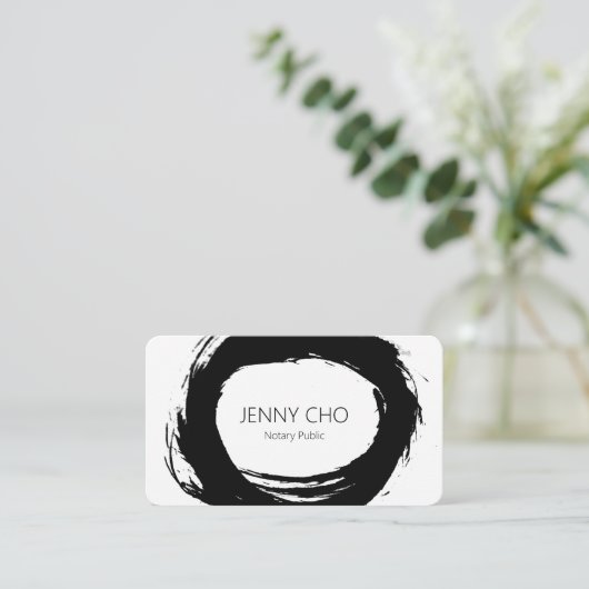 Dicke schwarze Tinte Farbring Notary Modern Einfac Visitenkarte (Stehend Vorderseite)