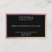 Dicke schwarze Typografie auf Chic Ombre Hintergru Visitenkarte (Rückseite)