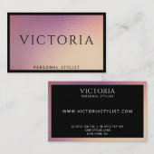 Dicke schwarze Typografie auf Chic Ombre Hintergru Visitenkarte (Vorne/Hinten)