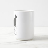 Dicke schwarze Typografie Cat Silhouette Cat Lover Kaffeetasse (Mittel)