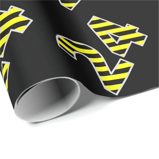 Dicke, schwarze und gelbe Streifen 24 Event-# (Geb Geschenkpapier (Rolleneckpunkt)