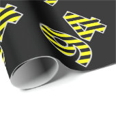 Dicke, schwarze und gelbe Streifen 94 Event-Nr. (G Geschenkpapier (Rolleneckpunkt)