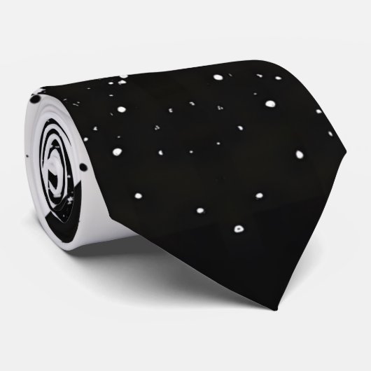 Dicke schwarze und weiße, gesprenkelte Diamant Nec Krawatte (Gerollt)