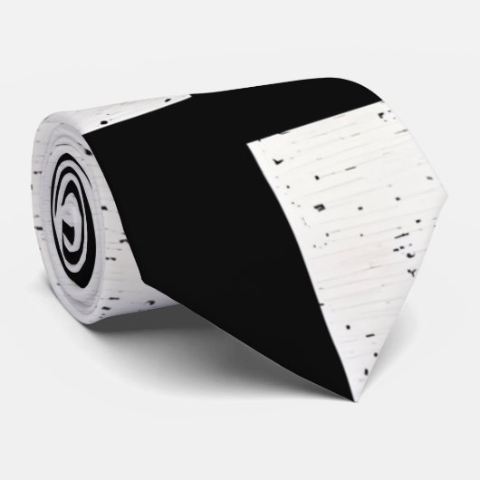 Dicke schwarze und weiße künstlerische Gitter Neck Krawatte (Gerollt)