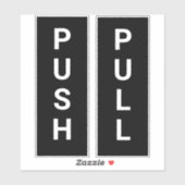 Dicke schwarze und weiße Push Pull-Tür Aufkleber (Blatt)