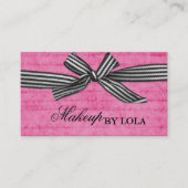 Dicke schwarze und weiße Streifen auf Hot Pink Visitenkarte (Vorderseite)