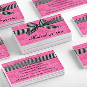 Dicke schwarze und weiße Streifen auf Hot Pink Visitenkarte