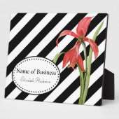 Dicke schwarze und weiße Streifen florale Geschäft Fotoplatte (Seite)