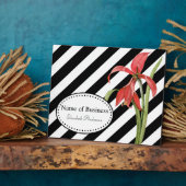 Dicke schwarze und weiße Streifen florale Geschäft Fotoplatte (Seite)