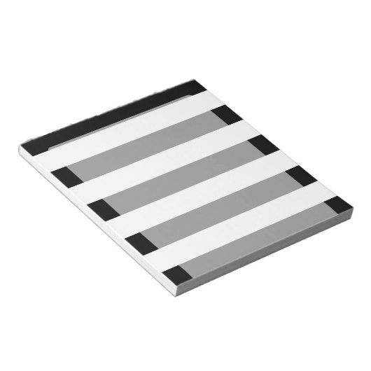Dicke, schwarze und weiße Streifen Notizblock (angewinkelt)