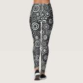 Dicke schwarze und weiße Zirkus der Kreise Muster Leggings (Rückseite)