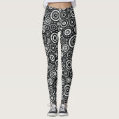 Dicke schwarze und weiße Zirkus der Kreise Muster Leggings (Vorderseite)