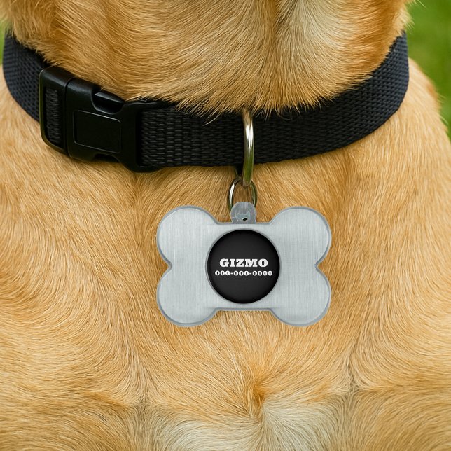 Dicke, schwarzer Individuelle Name Tiermarke (Bold Solid Black Custom Name Dog Pet ID Tag
)