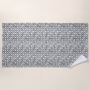 Dicke Sketch Squares Monochrome Strandtuch