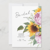 Dicke Sonnenblume Rosa Blüte Elegantes Brautparty Einladung (Vorderseite)