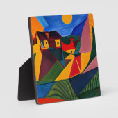 Dicke Sonnenuntergang Picasso Art Fotoplatte (Vorderseite)