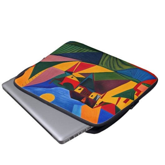 Dicke Sonnenuntergang Picasso Art Laptopschutzhülle (Vorne Knopf)
