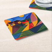 Dicke Sonnenuntergang Picasso Art Rechteckiger Pappuntersetzer (angewinkelt)
