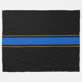 Dicke Sporty Black Bright Blue Brown Racing Stripe Fleecedecke