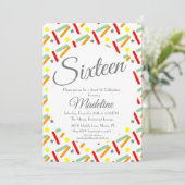 Dicke Sprinklen Eiscreme Party Süß 16 Quince Einladung (Stehend Vorderseite)