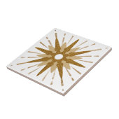 Dicke Sternexplosion Gold & Weiß Fliese (Seite)