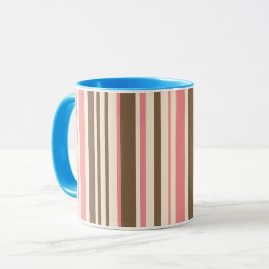 Dicke Streifen rosa Braunfärbung Tasse (Vorderseite Links)