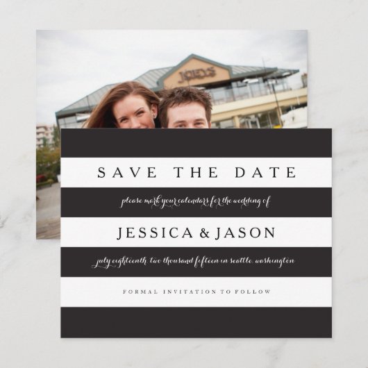 Dicke Streifen Save the Date (Vorne/Hinten)