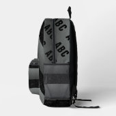 Dicke Streifen Schwarz-weiß Grau-Monogramm Bedruckter Rucksack (Rechts)
