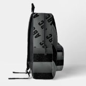 Dicke Streifen Schwarz-weiß Grau-Monogramm Bedruckter Rucksack (Links)