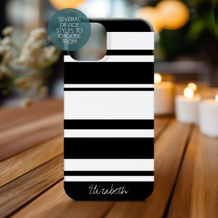 Dicke Streifenmuster mit schwarz und weiß Case-Mate iPhone Hülle