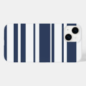 Dicke Streifenmuster - weiße und nautische Marine Case-Mate iPhone Hülle (Rückseite (Horizontal))