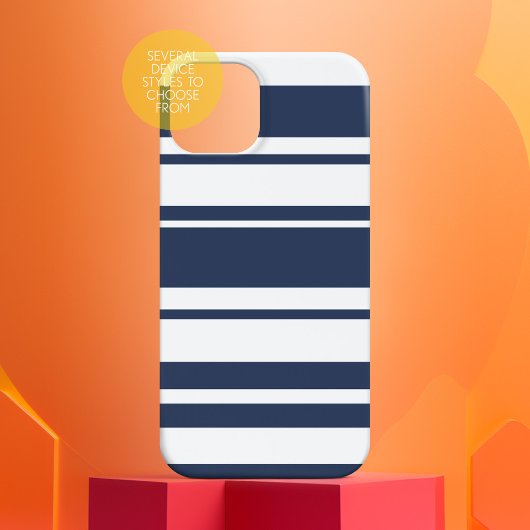 Dicke Streifenmuster - weiße und nautische Marine Case-Mate iPhone Hülle