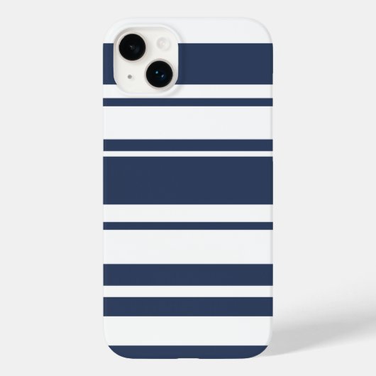 Dicke Streifenmuster - weiße und nautische Marine Case-Mate iPhone Hülle (Rückseite)