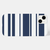 Dicke Streifenmuster - weiße und nautische Marine Case-Mate iPhone Hülle (Rückseite (Horizontal))