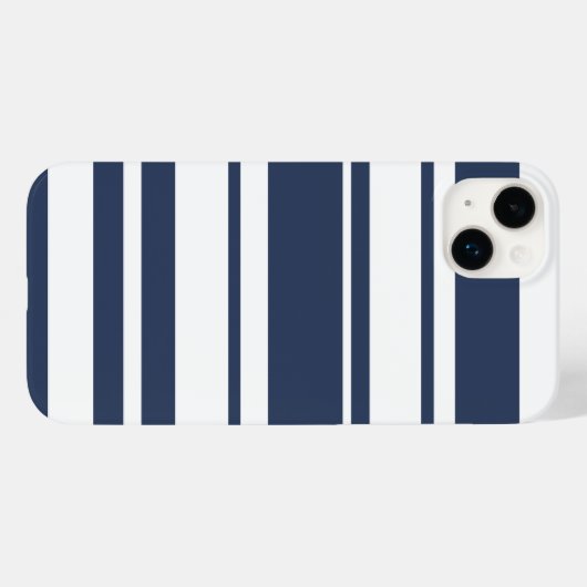 Dicke Streifenmuster - weiße und nautische Marine Case-Mate iPhone Hülle (Rückseite (Horizontal))