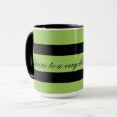 Dicke Tasse aus grünem Streifen (Vorderseite Links)