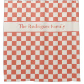 Dicke Terrakotta Creme Prüfmuster mit Namen Duschvorhang (Vorderseite)