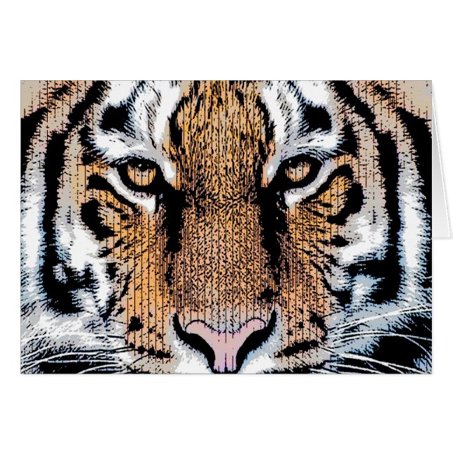 Dicke Tiger Portrait Graphic Press Style (Vorderseite (Horizontal))