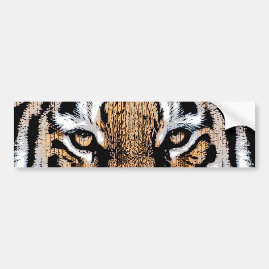 Dicke Tiger Portrait Graphic Press Style Autoaufkleber (Vorne)