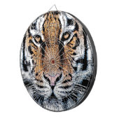 Dicke Tiger Portrait Graphic Press Style Dartscheibe (Vorderseite rechts)
