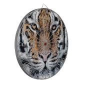 Dicke Tiger Portrait Graphic Press Style Dartscheibe (Vorderseite Links)
