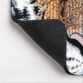 Dicke Tiger Portrait Graphic Press Style Mousepad (Ecke)