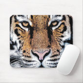 Dicke Tiger Portrait Graphic Press Style Mousepad (Mit Mouse)