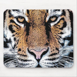 Dicke Tiger Portrait Graphic Press Style Mousepad