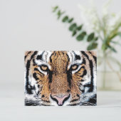 Dicke Tiger Portrait Graphic Press Style Postkarte (Stehend Vorderseite)