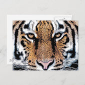 Dicke Tiger Portrait Graphic Press Style Postkarte (Vorne/Hinten)