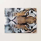 Dicke Tiger Portrait Graphic Press Style Puzzle (Horizontal)
