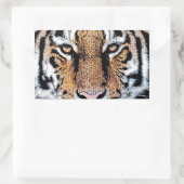 Dicke Tiger Portrait Graphic Press Style Rechteckiger Aufkleber (Tasche)