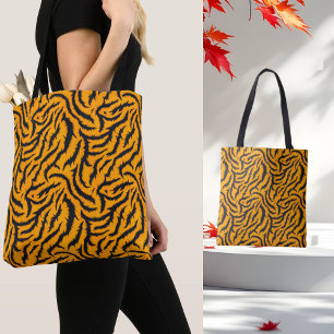 Dicke Tiger Streifen Muster in Orange und Schwarz Tasche